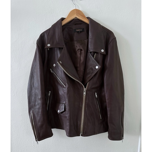 Quince Oversized Leather Moto Jacket - Picture 2 of 9